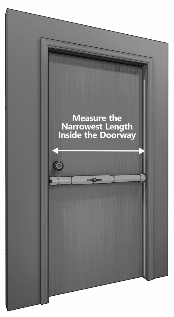 narrowest door restrictions pre-installation